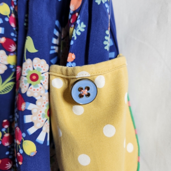 Matilda Jane Blue Floral Sleeveless Dress with Yellow Pockets Girls Size 8 - Picture 5 of 10